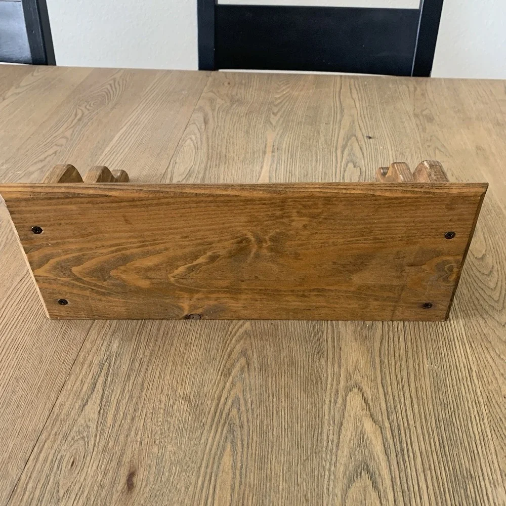 Rustic Wooden Wall Shelf Cutout Hooks Cottage Farmhouse Wall Decor